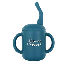 Vaso de aprendizaje con bombilla animals